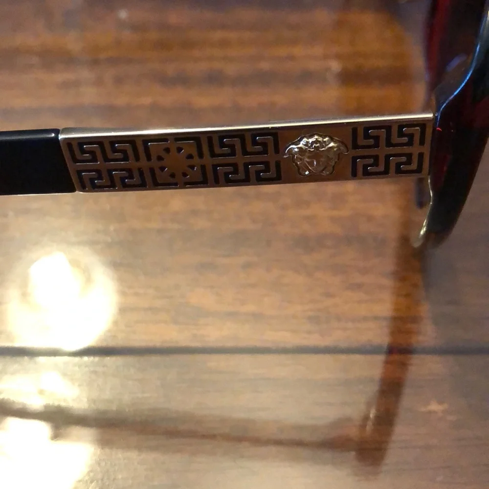 Versace Women's Red Tortoise Oval Sunglasses with Brown Lenses